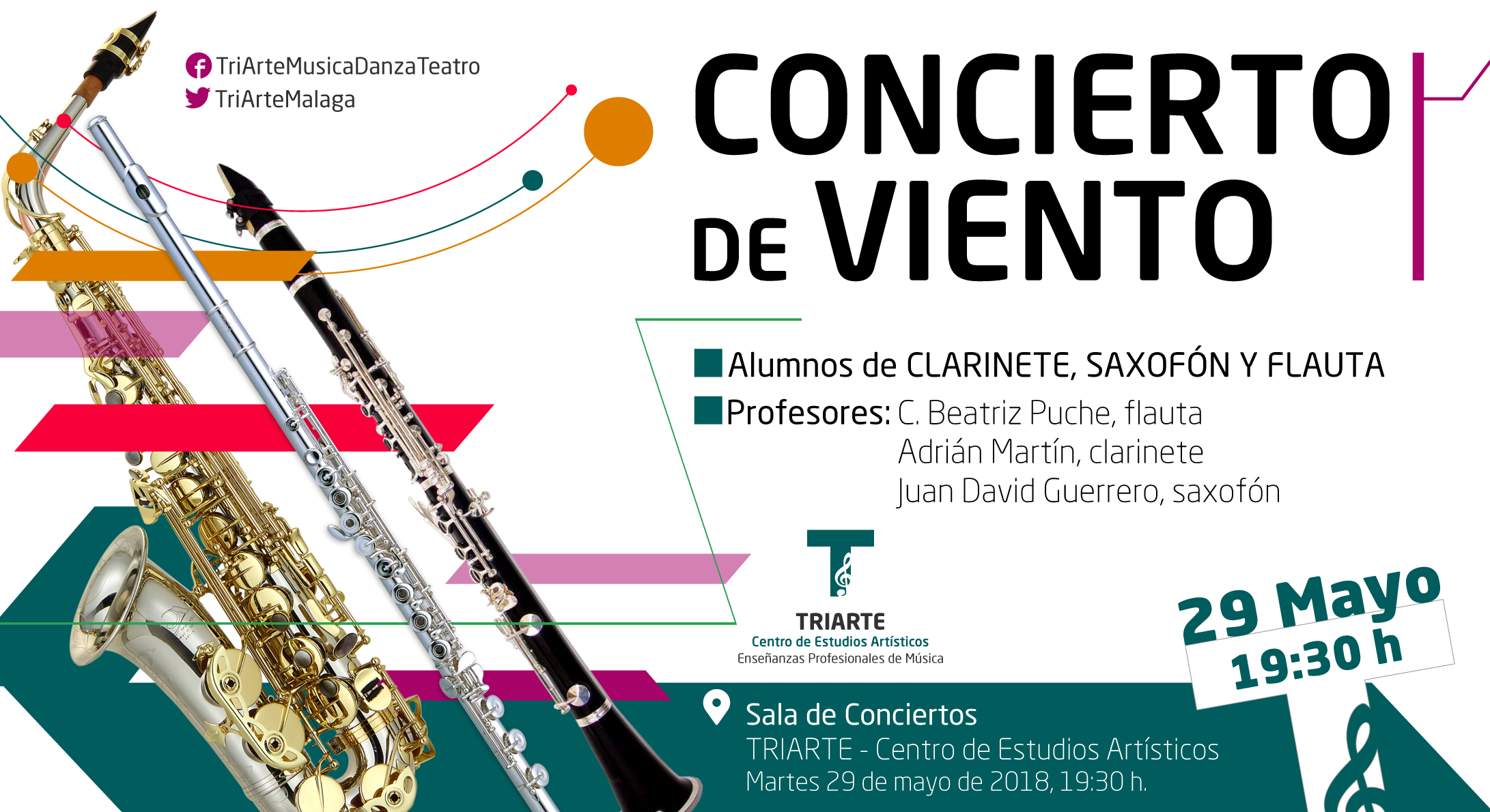 Concierto de Flauta, Clarinete y Saxofón. Triarte, Málaga