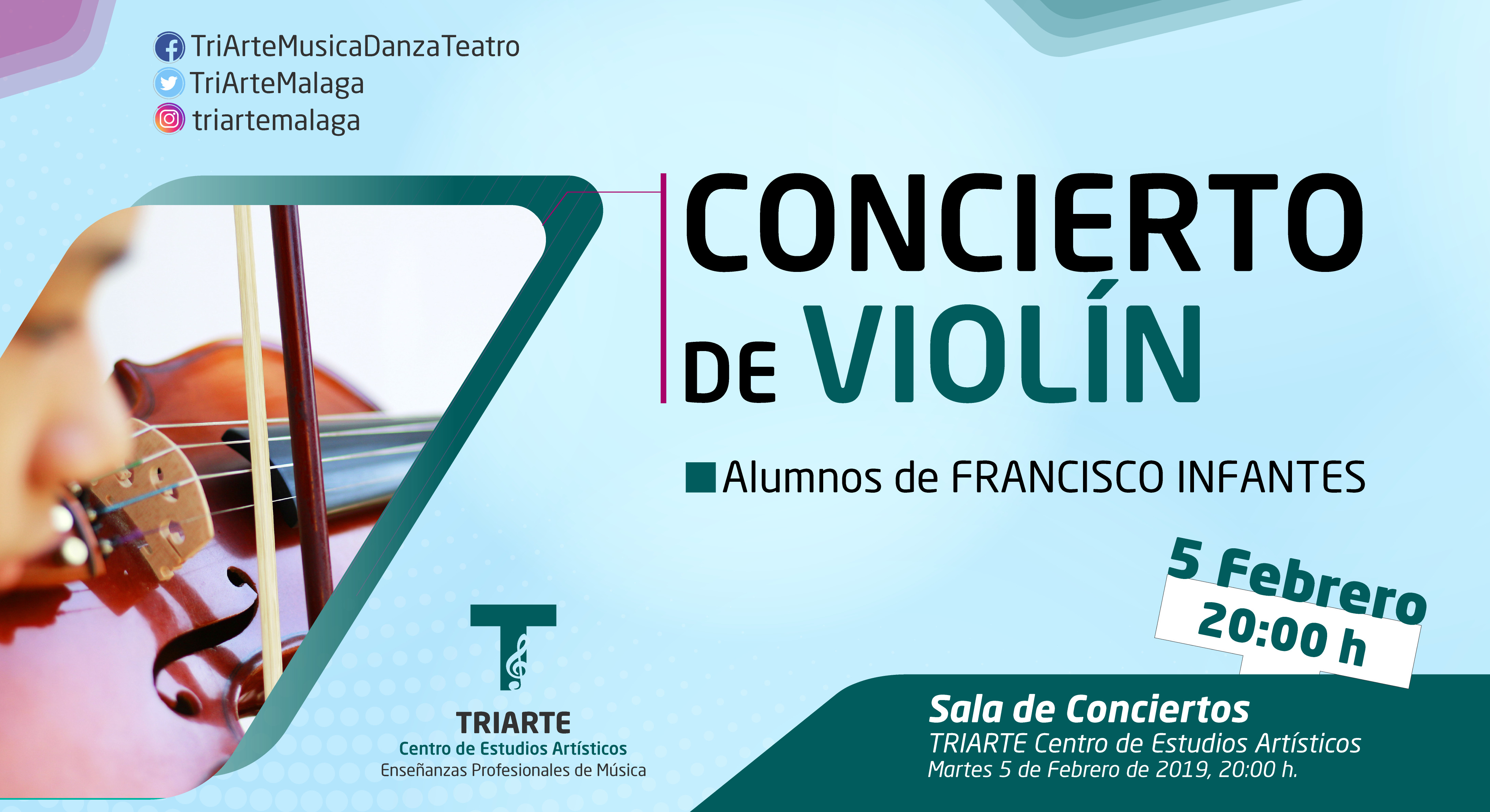 Concierto de Violín, alumnos de Triarte Centro de Estudios Artísticos. Martes 5 de febrero de 2019.