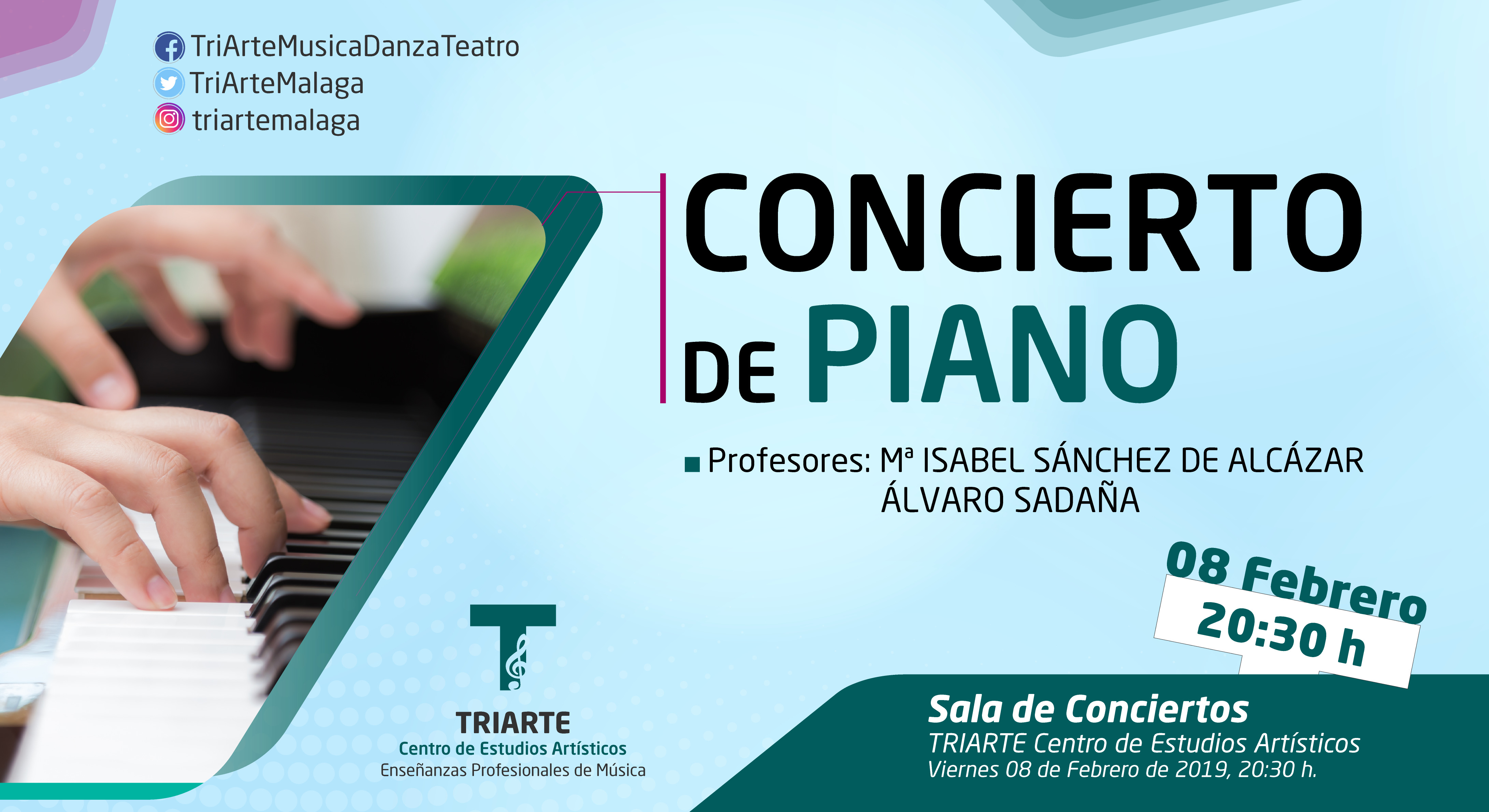Concierto de Piano, alumnos de Triarte Centro de Estudios Artísticos. Viernes 8 de febrero de 2019. Entrada Gratuita.
