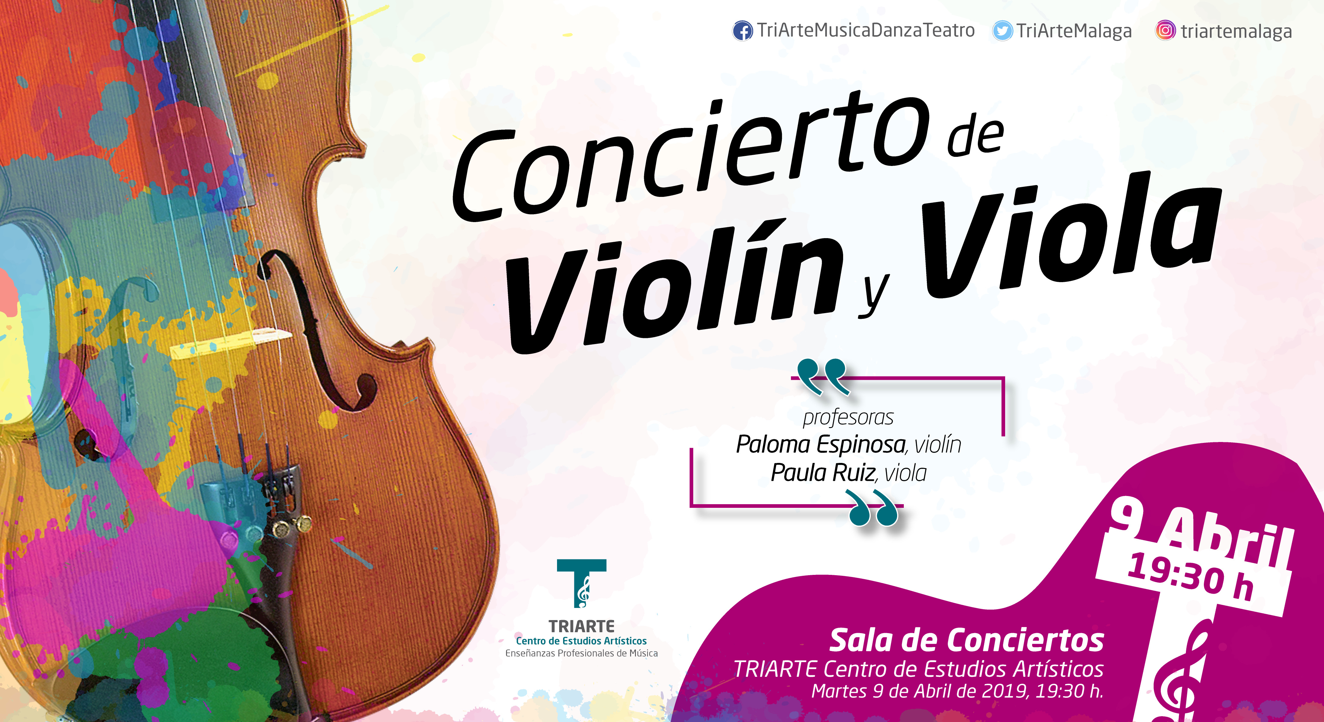 Concierto de Violín y Viola. ALumnos de Paloma Espinosa y Paula Ruiz. Triarte Abril 2019. Málaga.