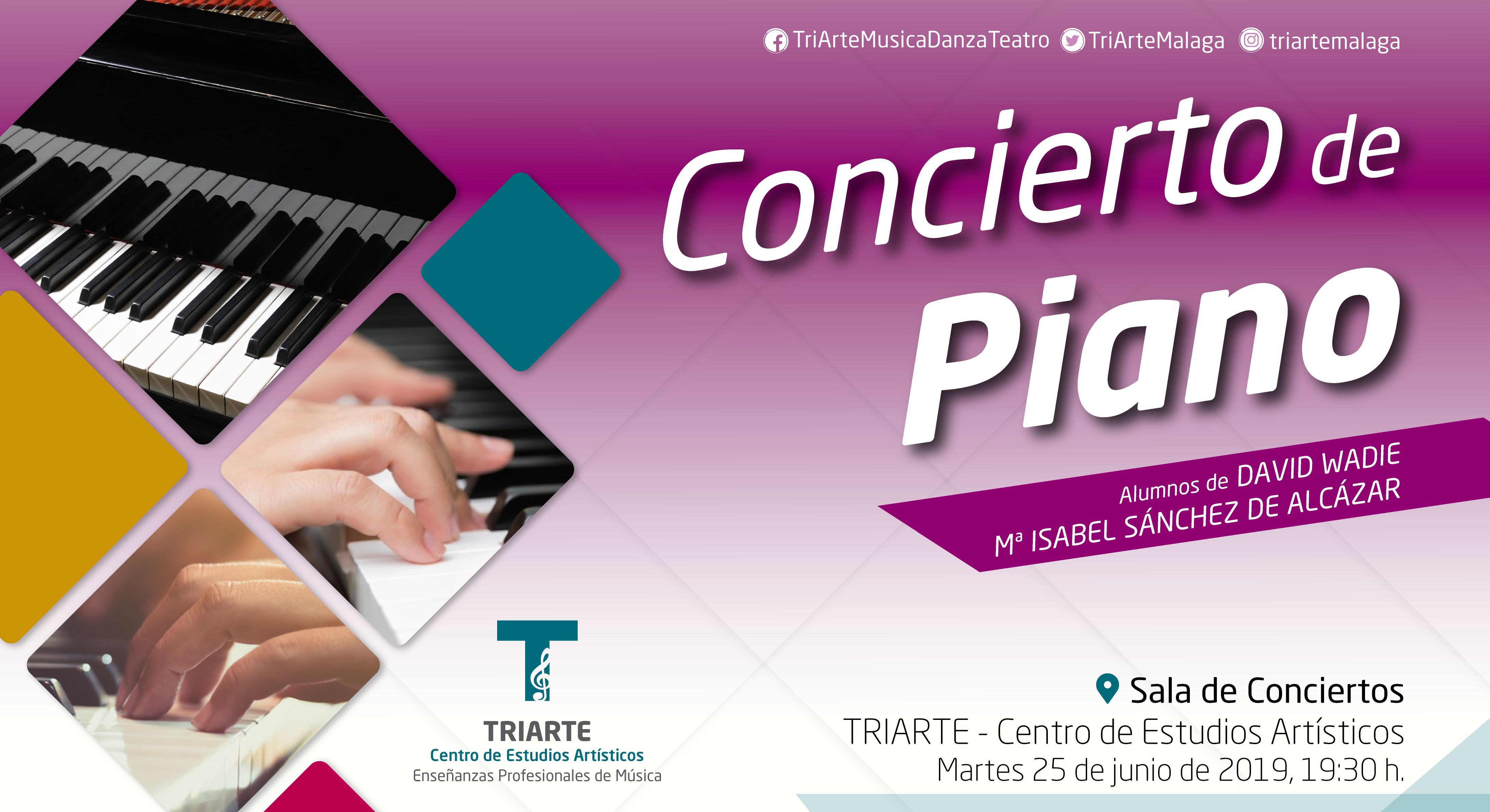 Recordar erección Descriptivo 19:30 h. Concierto de Piano. Alumnos de David Wadie y Mª Isabel Sánchez de  Alcázar.