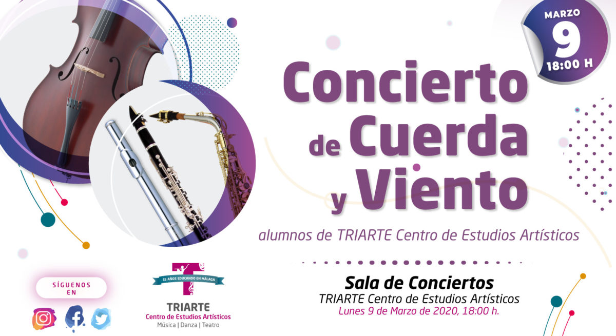 Concierto de Violonchelo, Flauta, Clarinete y SAxofón. Alumnos de TRIARTE, Málaga. Conservatorio de Málaga