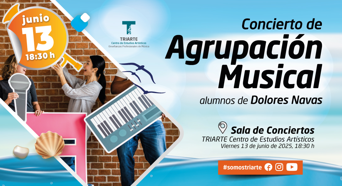 El viernes 13 de junio a las 18:30 h los alumnos de Agrupación Instrumental de nuestra profesora Dolores Navas nos ofrecerán un concierto.